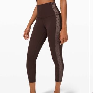 Lululemon crushed velvet align brown size 4